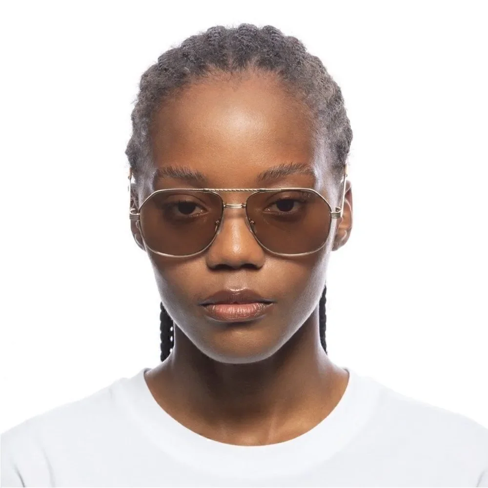 Aire NWT Cosmos - Bright Gold Tan Tint Aviator Sunglasses